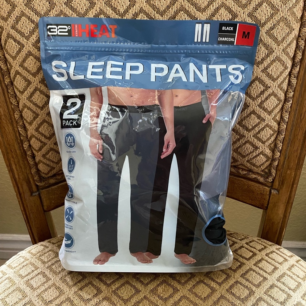 New Men’s 32 Degrees Heat Sleep Pants, M
